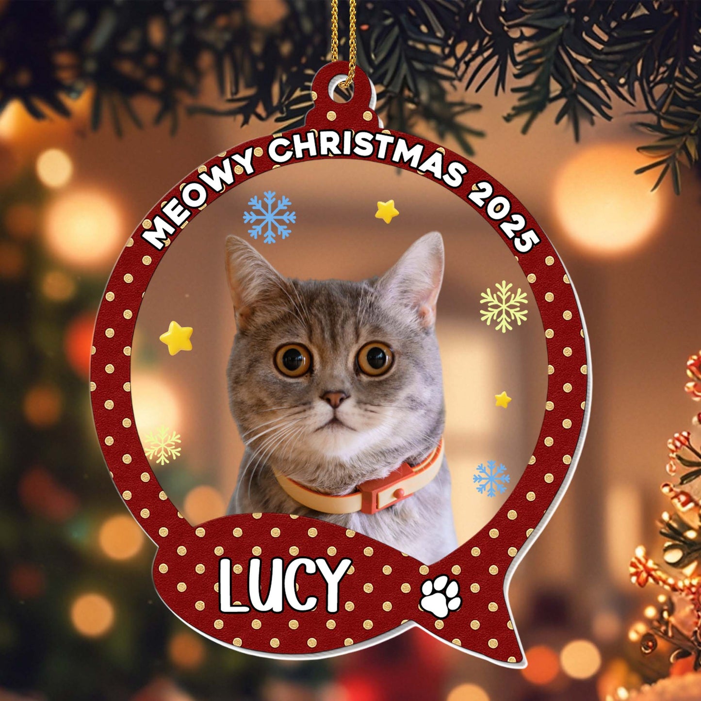 Meowy Christmas, Cute Cat With Speech Bubble