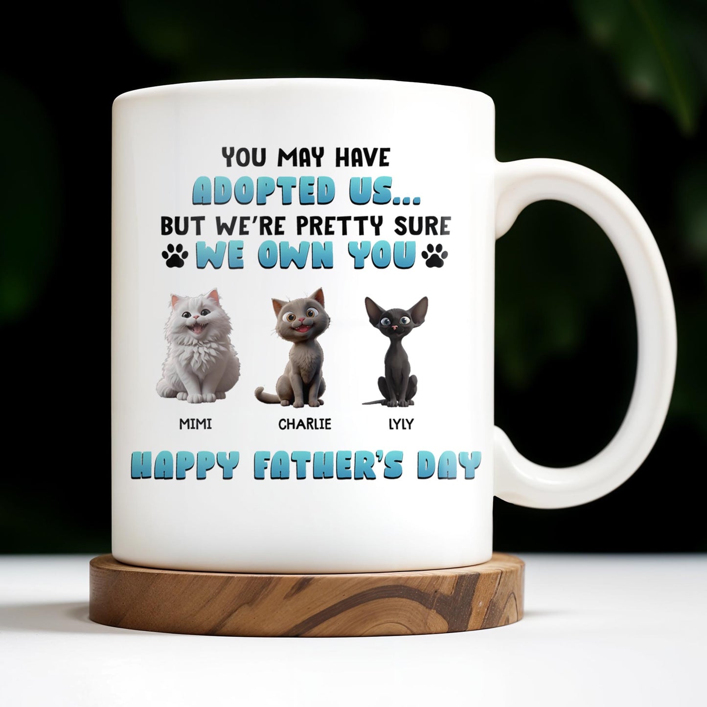 You May Have Adopted Us But We're Pretty Sure We Own You, Cats and Text