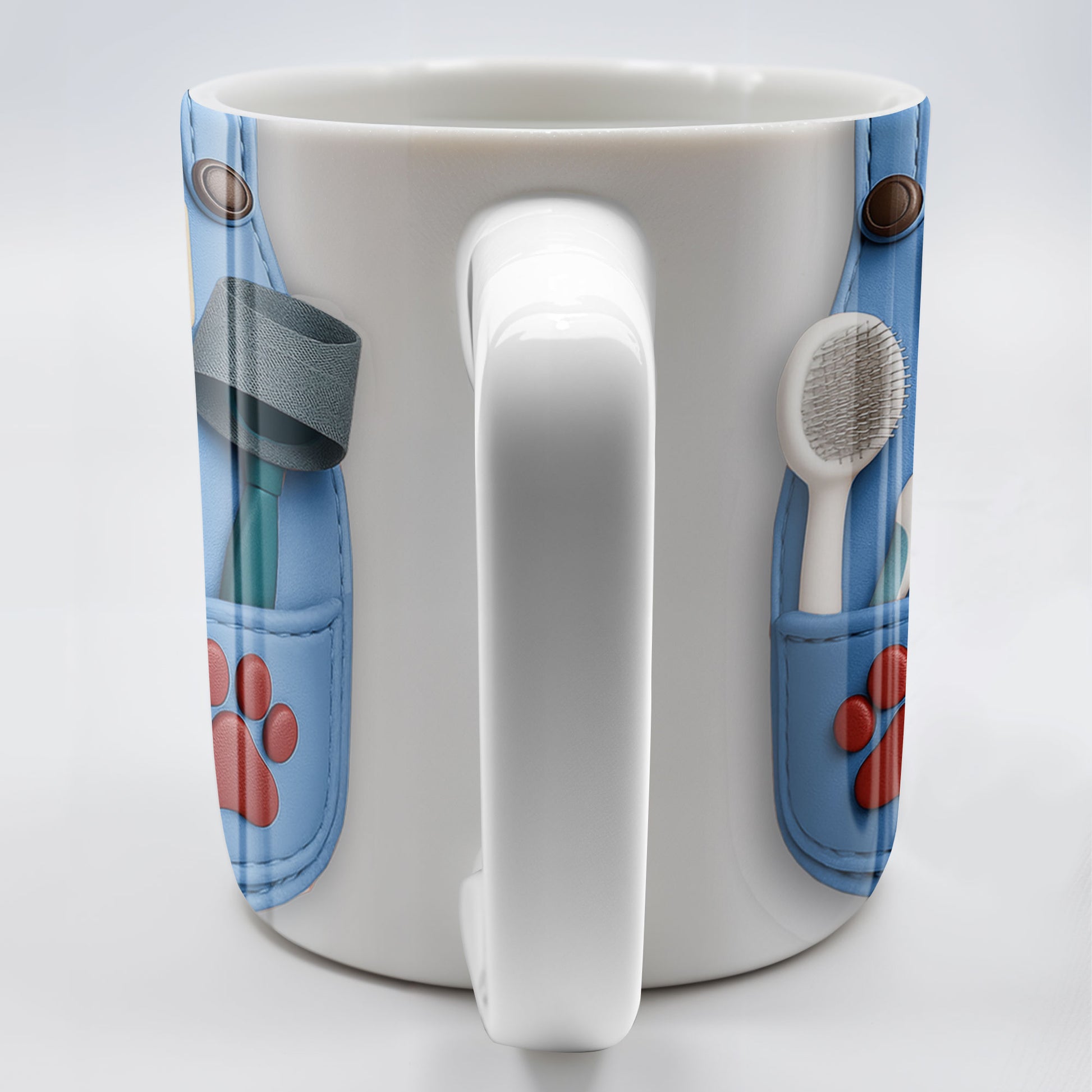 Customizable Cat Groomer Gear Design With Paw Prints And Tools