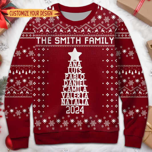 Celebrate Warmth With Festive Family Jumper - Personalized Custom Ugly Sweatshirt, Unisex Wool Jumper  - FAM104_TWS