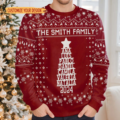 Celebrate Warmth With Festive Family Jumper - Personalized Custom Ugly Sweatshirt, Unisex Wool Jumper  - FAM104_TWS