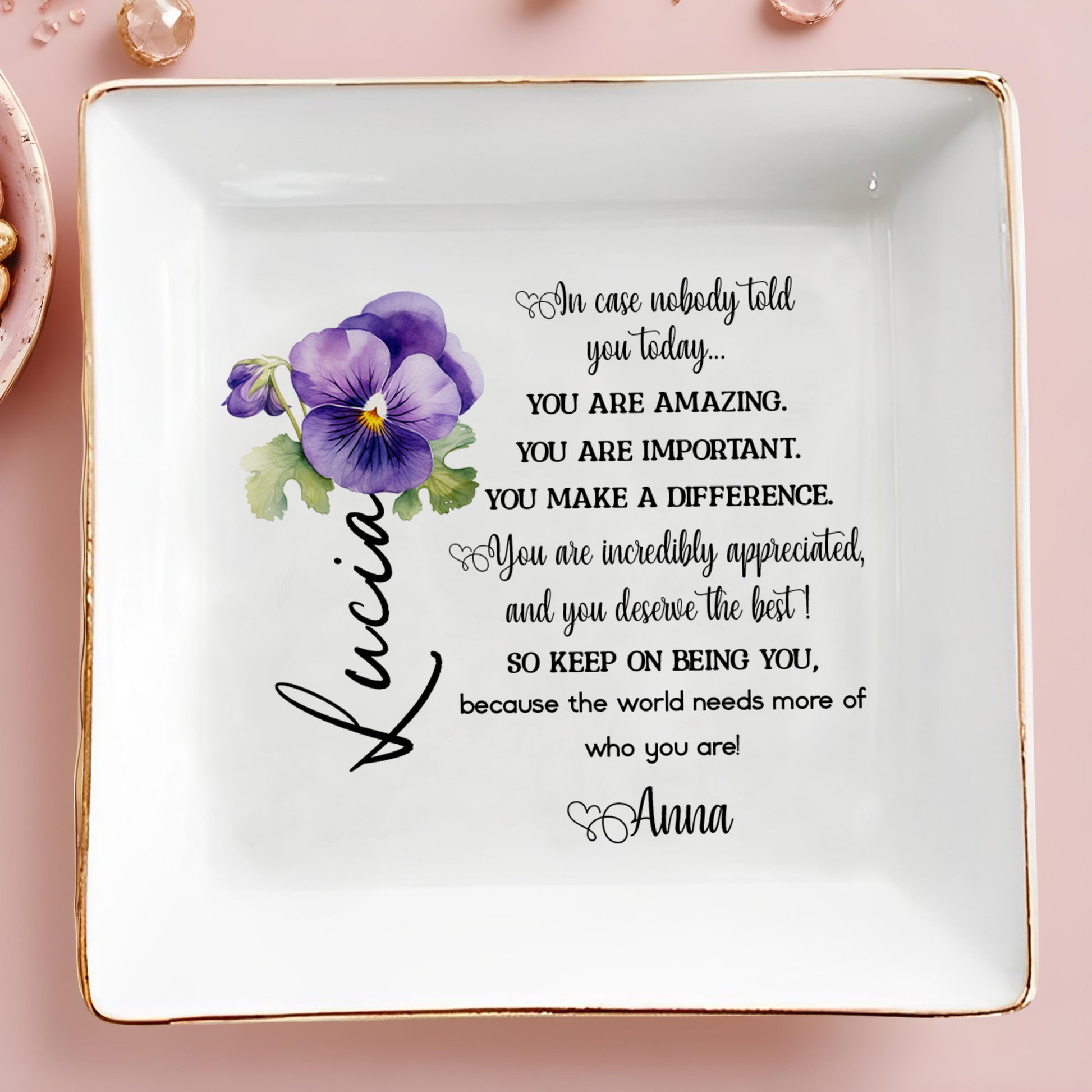 Inspirational Custom Floral Tray, Perfect Daily Reminder