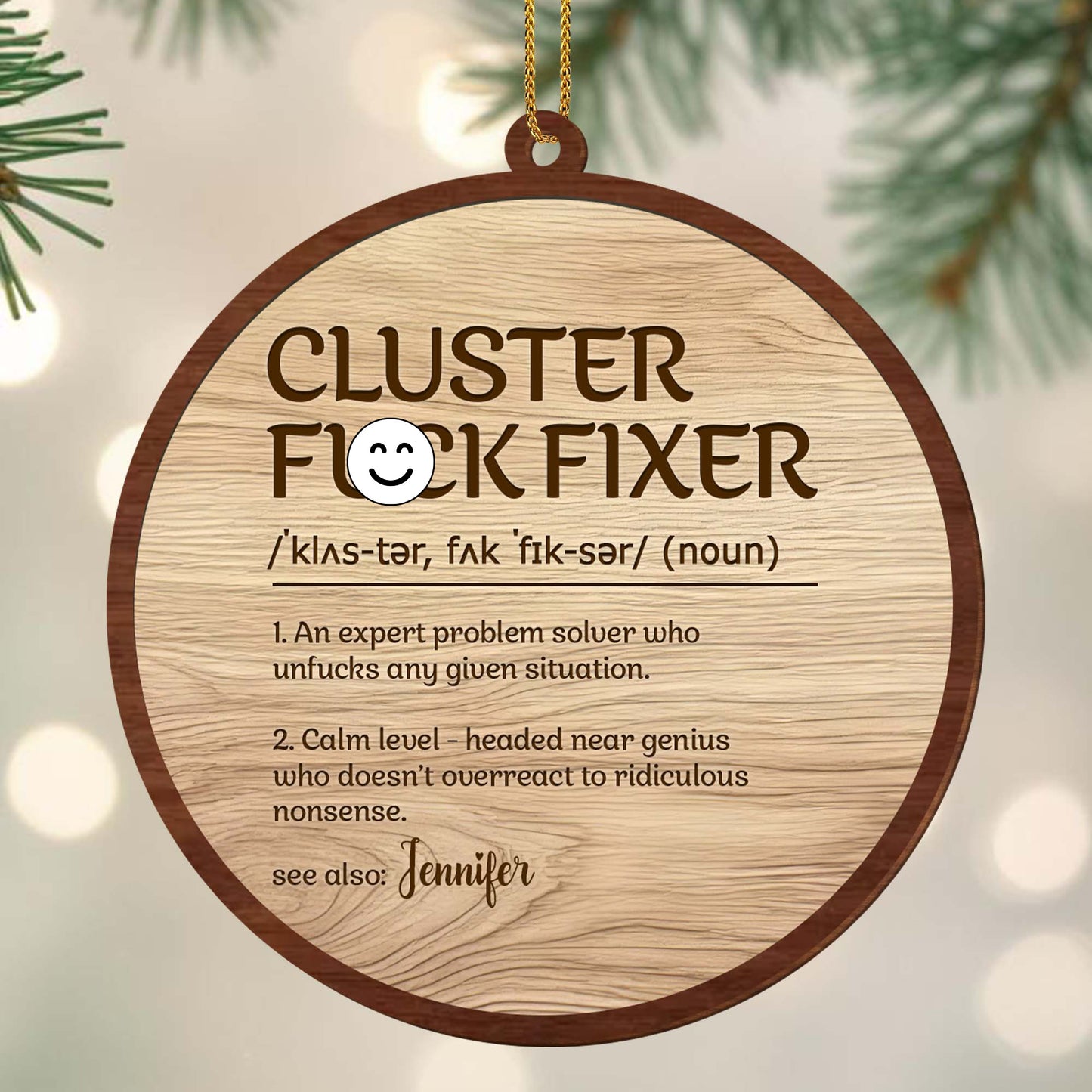 Expert Problem Solver Custom Wood Ornament - Personalized Custom Wood Ornament, Custom Shaped - COL009_WDO