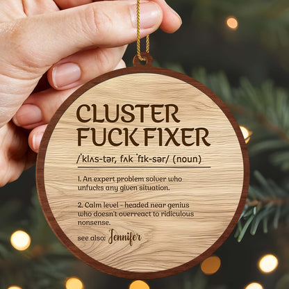 Expert Problem Solver Custom Wood Ornament - Personalized Custom Wood Ornament, Custom Shaped - COL009_WDO