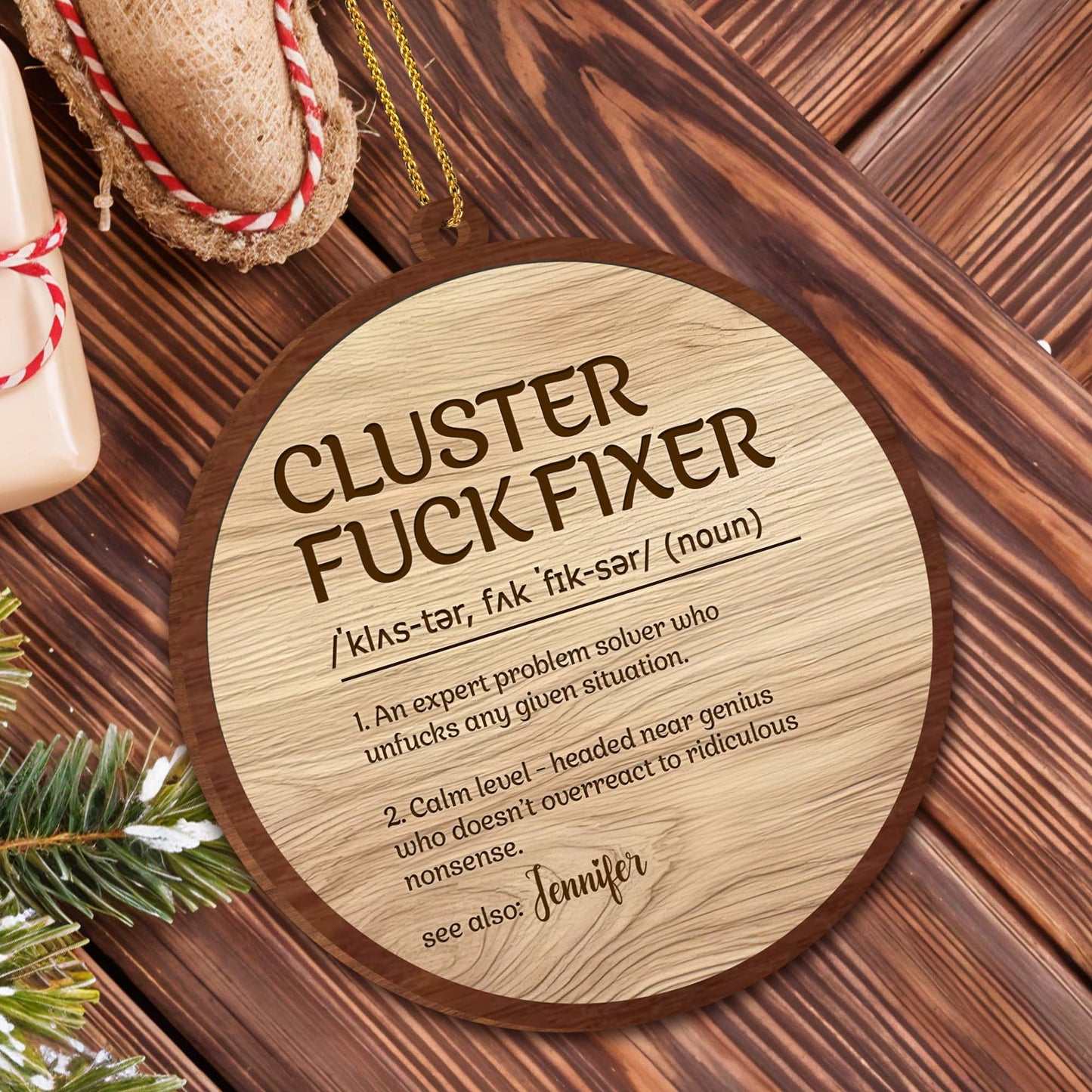 Expert Problem Solver Custom Wood Ornament - Personalized Custom Wood Ornament, Custom Shaped - COL009_WDO