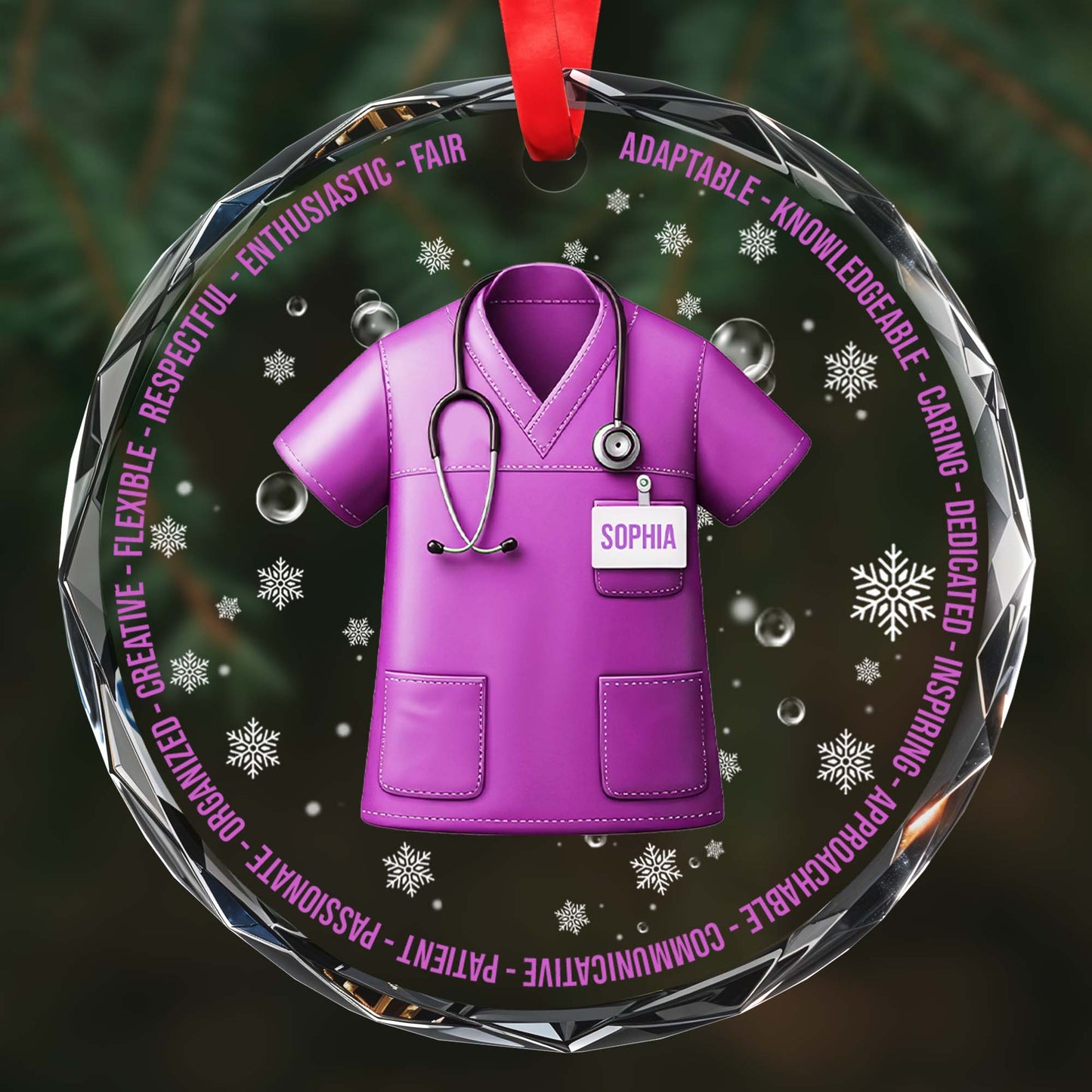 Inspirational Medical Professional Appreciation Custom Glass Ornament - Personalized Custom Circle Glass Ornament - COL010_CGOR