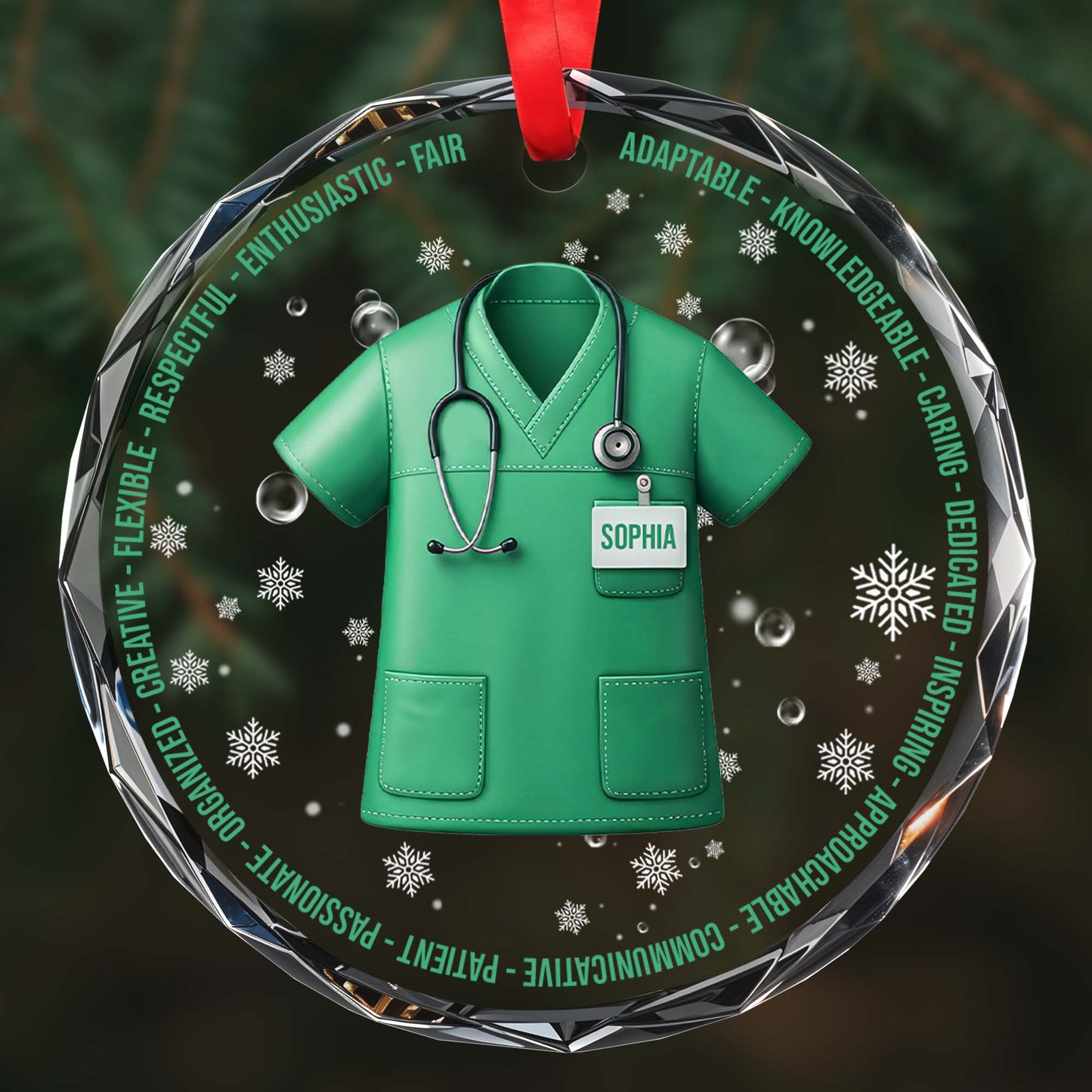 Inspirational Medical Professional Appreciation Custom Glass Ornament - Personalized Custom Circle Glass Ornament - COL010_CGOR