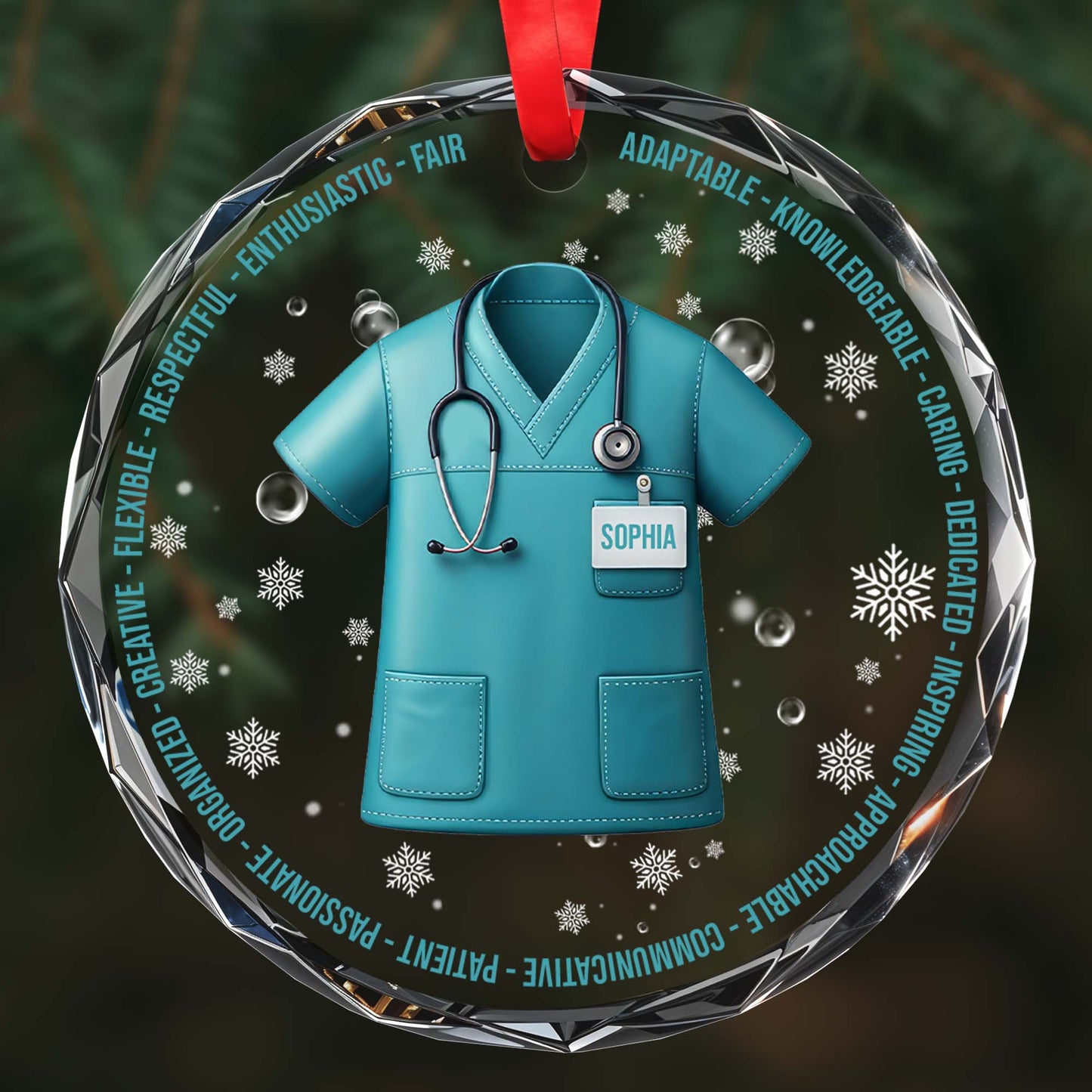 Inspirational Medical Professional Appreciation Custom Glass Ornament