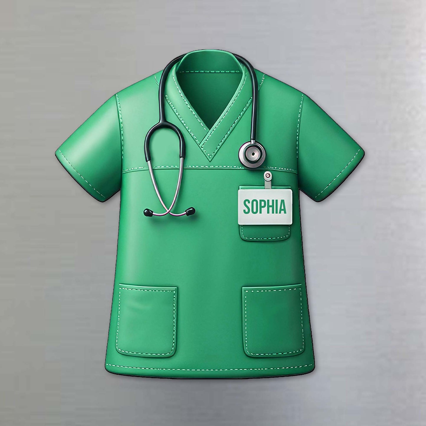 Customize Your Nurse Scrub With Stethoscope And Name Tag - Personalized Custom Fridge Magnet - COL010_MAGN