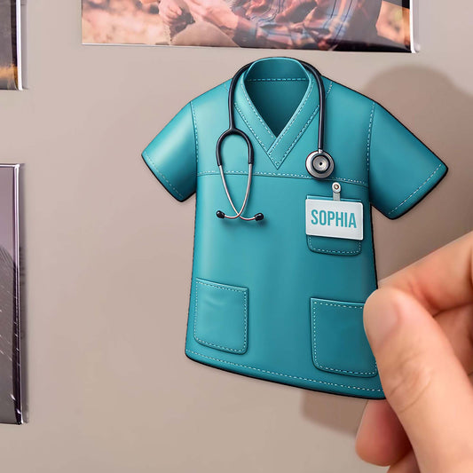 Customize Your Nurse Scrub With Stethoscope And Name Tag