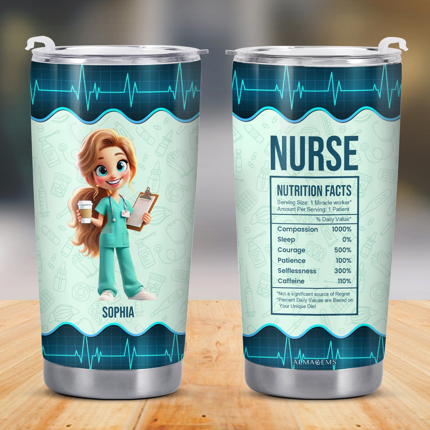 Healthcare Miracle Worker Nurse Tumbler - Personalized Custom Stainless Steel Tumbler 20oz 30oz - COL011_TB