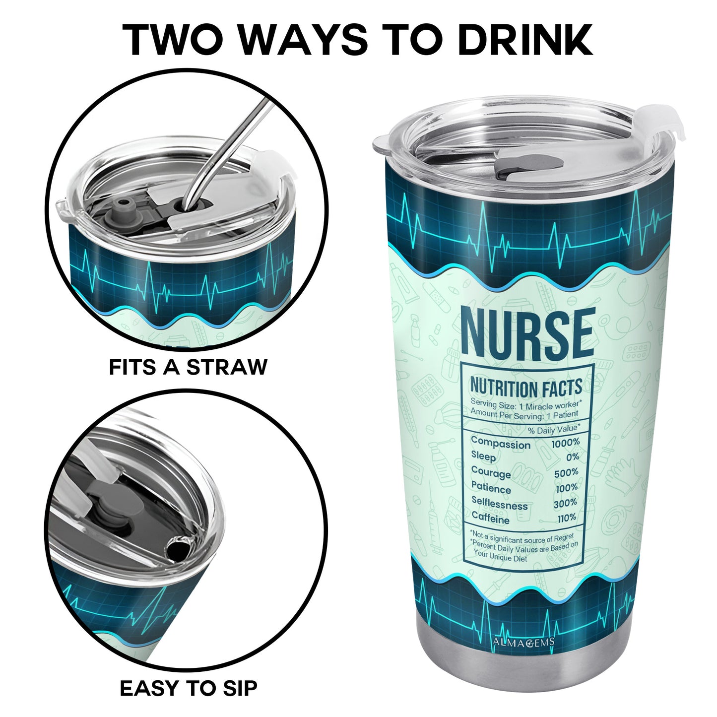 Healthcare Miracle Worker Nurse Tumbler - Personalized Custom Stainless Steel Tumbler 20oz 30oz - COL011_TB