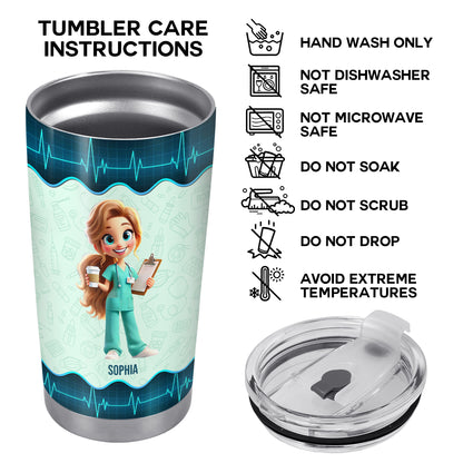 Healthcare Miracle Worker Nurse Tumbler - Personalized Custom Stainless Steel Tumbler 20oz 30oz - COL011_TB