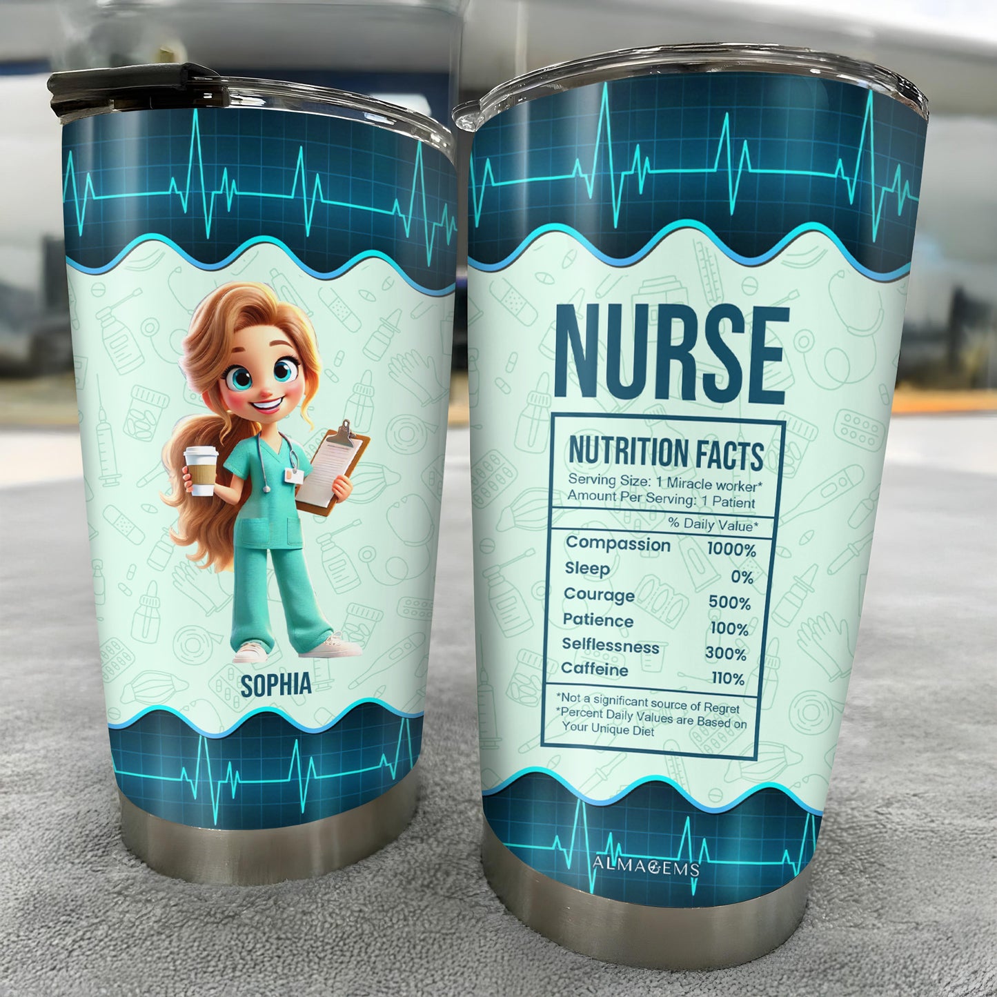 Healthcare Miracle Worker Nurse Tumbler - Personalized Custom Stainless Steel Tumbler 20oz 30oz - COL011_TB