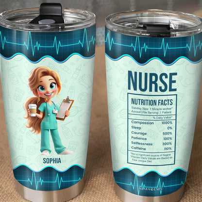 Healthcare Miracle Worker Nurse Tumbler - Personalized Custom Stainless Steel Tumbler 20oz 30oz - COL011_TB