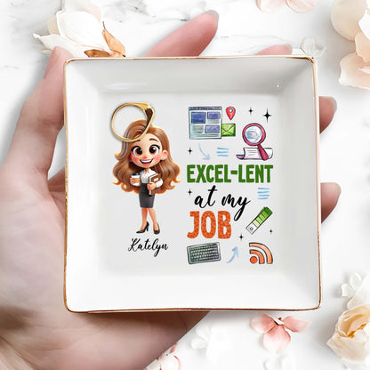 Excel-lent At My Job Cartoon Character Office Dish