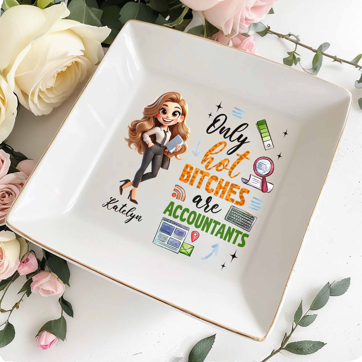 Only Hot B*tches Are Accountants Cartoon Woman Design