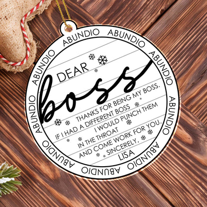 Thanks For Being My Boss Appreciation Ornament