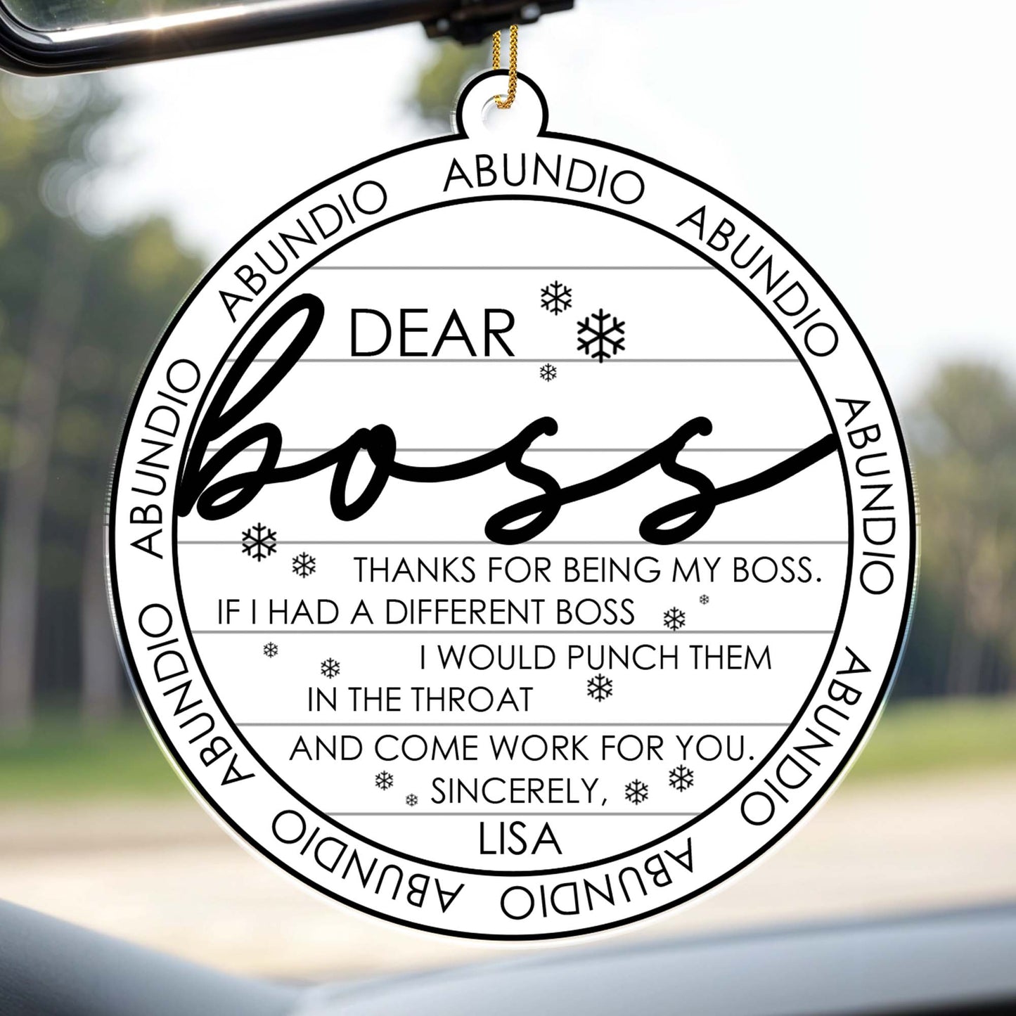 Thanks For Being My Boss Appreciation Ornament