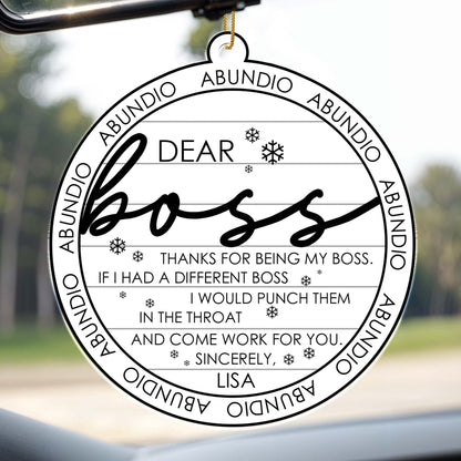 Thanks For Being My Boss Appreciation Ornament