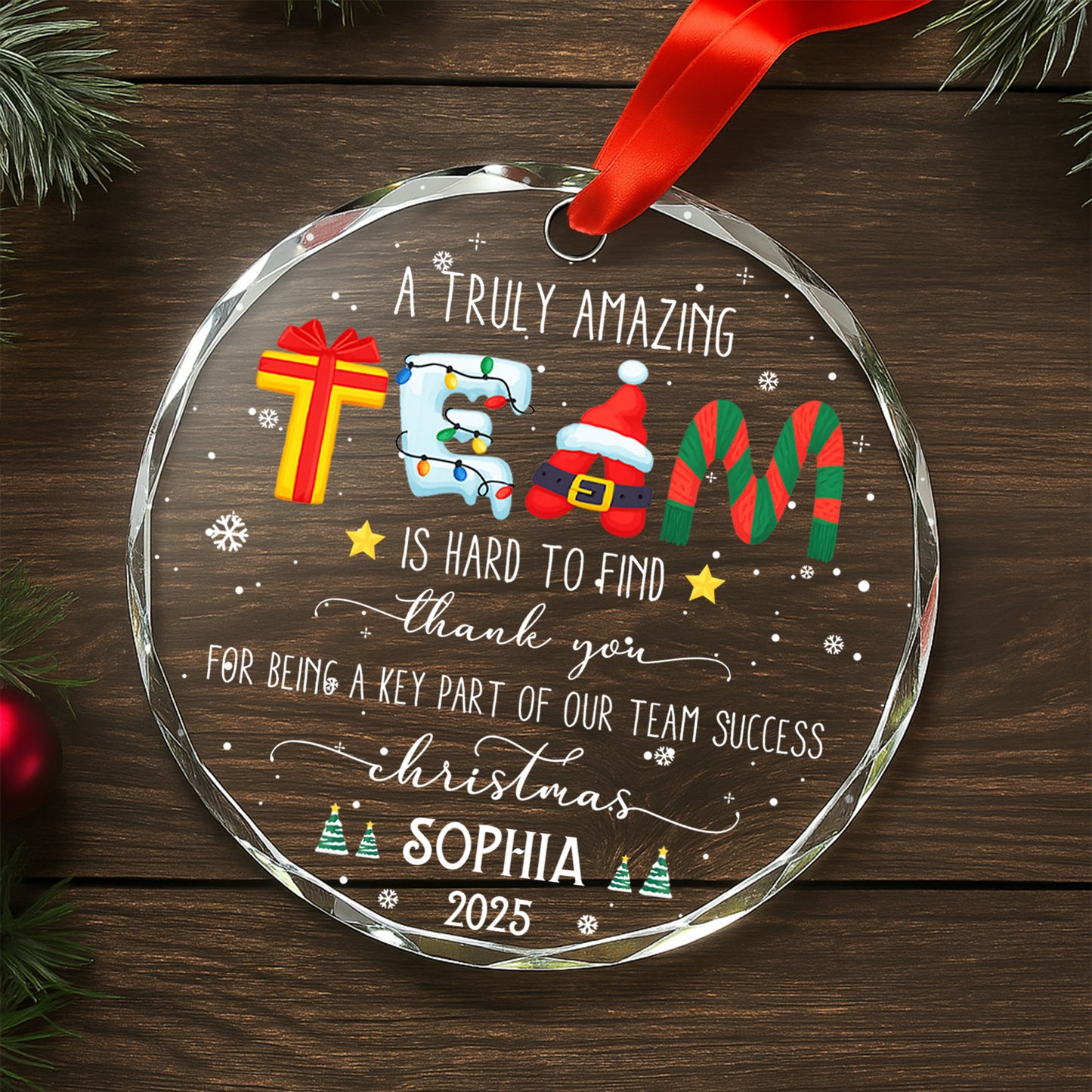 A Truly Amazing Team, Christmas Gift, Santa and Candy Cane