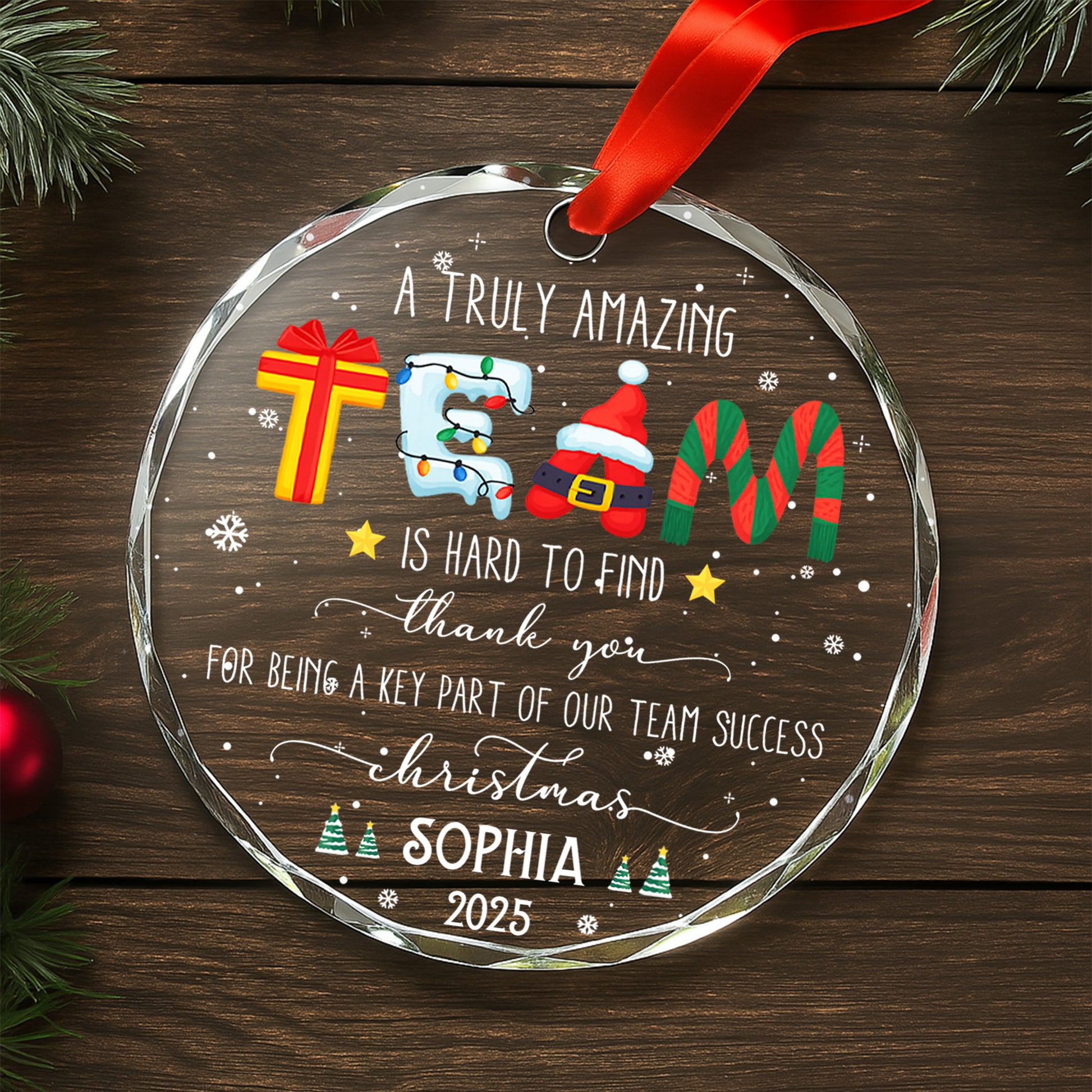 A Truly Amazing Team, Christmas Gift, Santa and Candy Cane