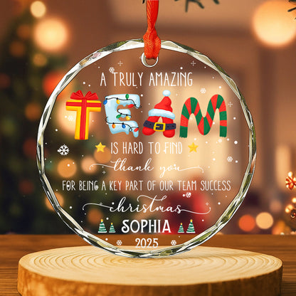 A Truly Amazing Team, Christmas Gift, Santa and Candy Cane