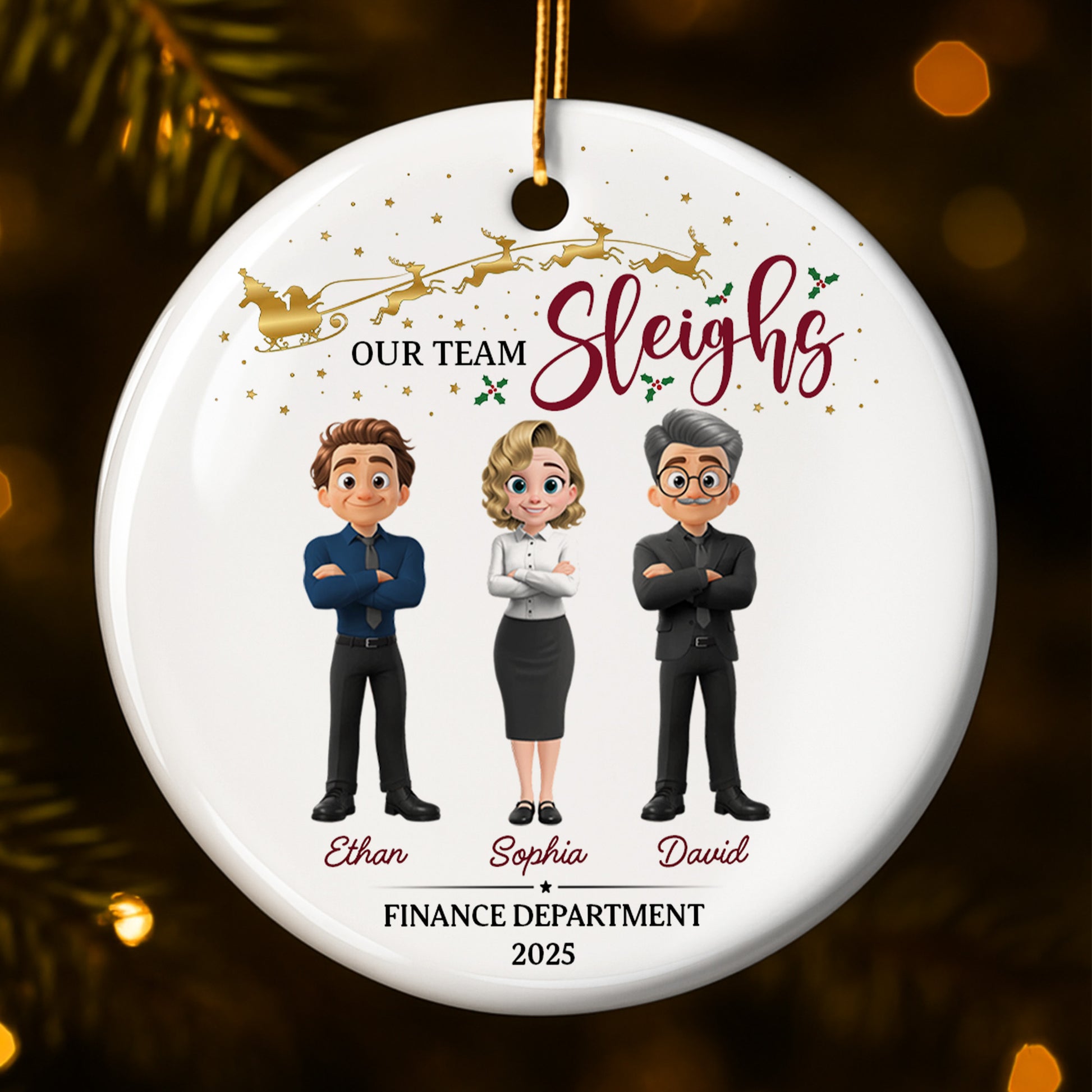 Our Team Sleighs, Cartoon Characters With Reindeer