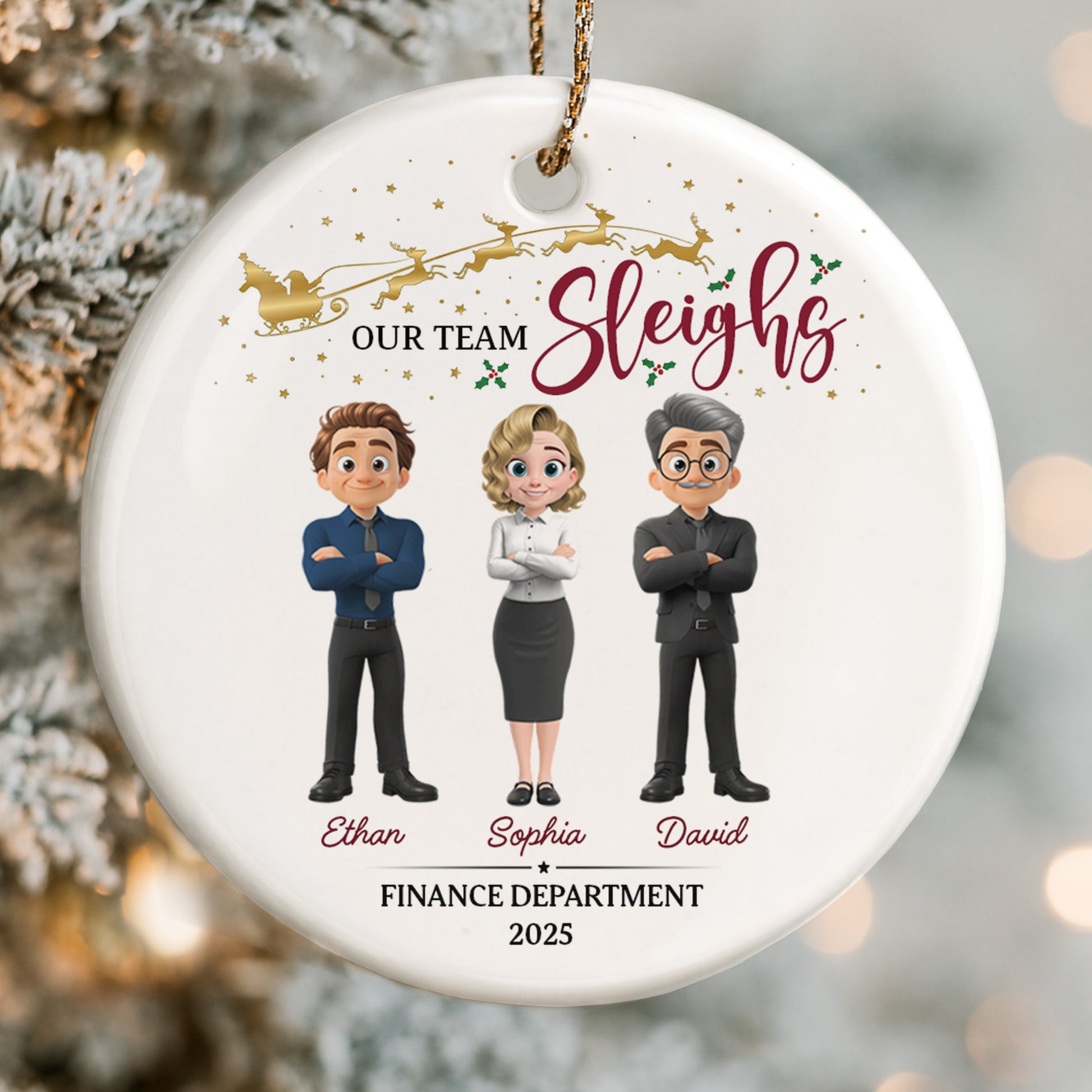 Our Team Sleighs, Cartoon Characters With Reindeer