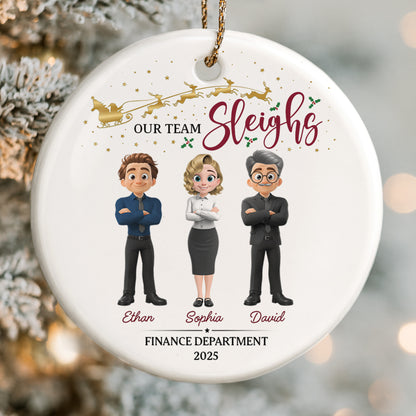 Our Team Sleighs, Cartoon Characters With Reindeer