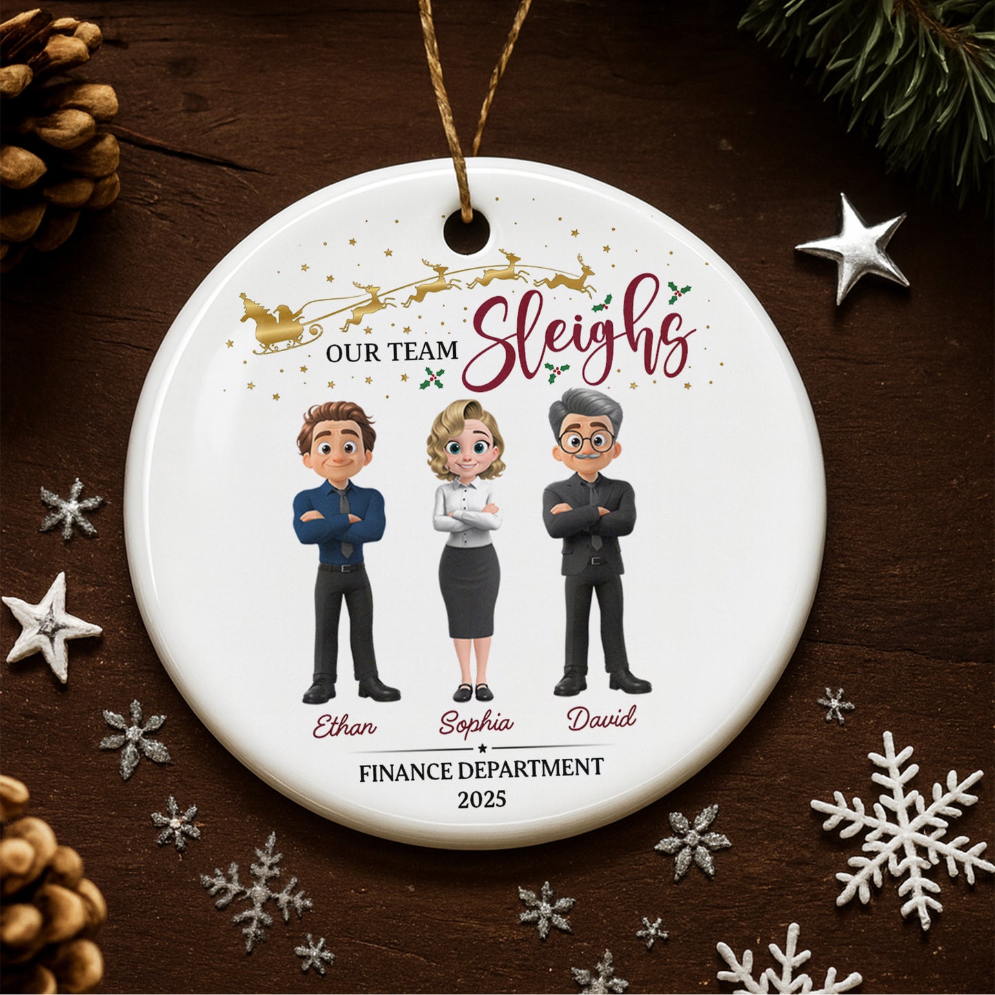 Our Team Sleighs, Cartoon Characters With Reindeer