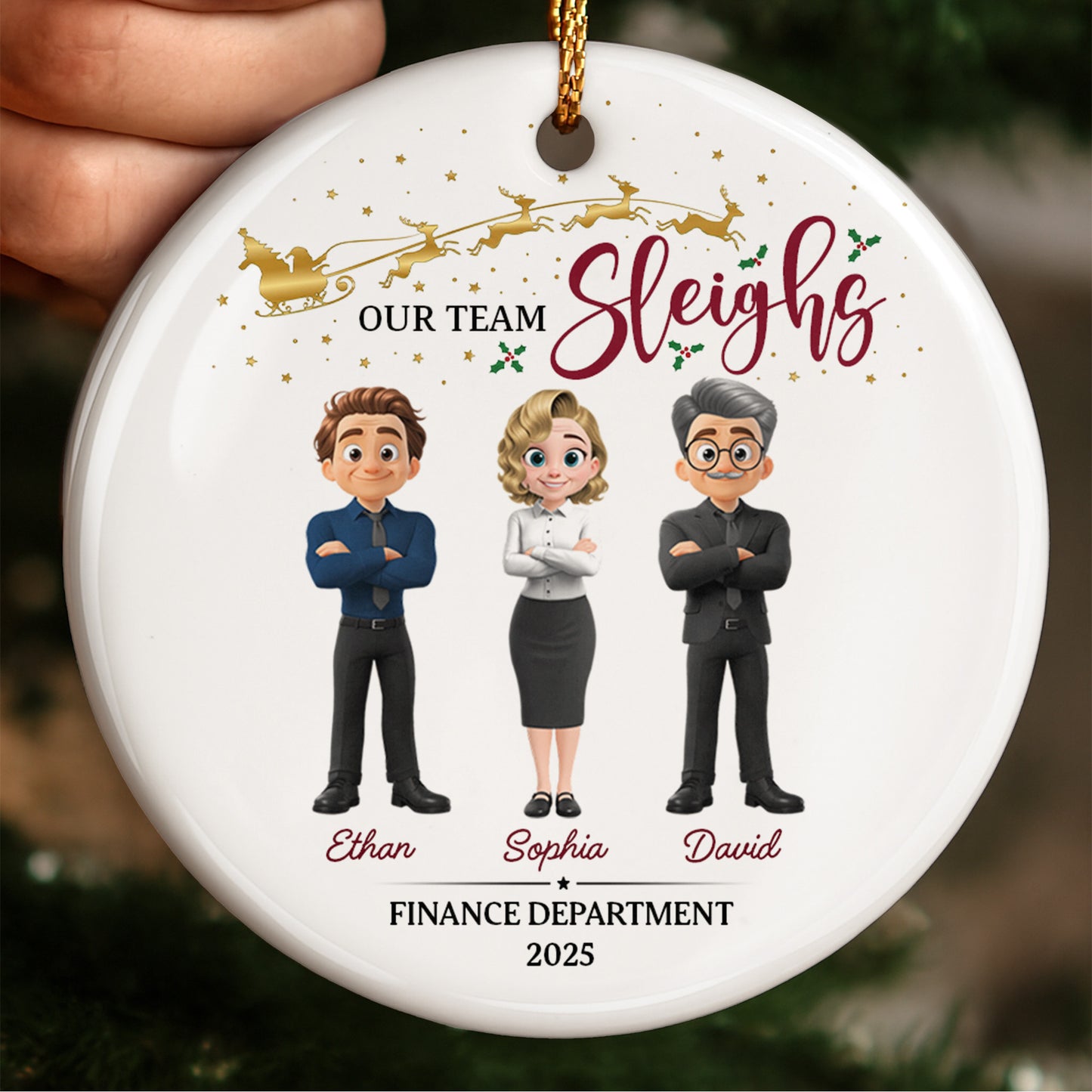 Our Team Sleighs, Cartoon Characters With Reindeer