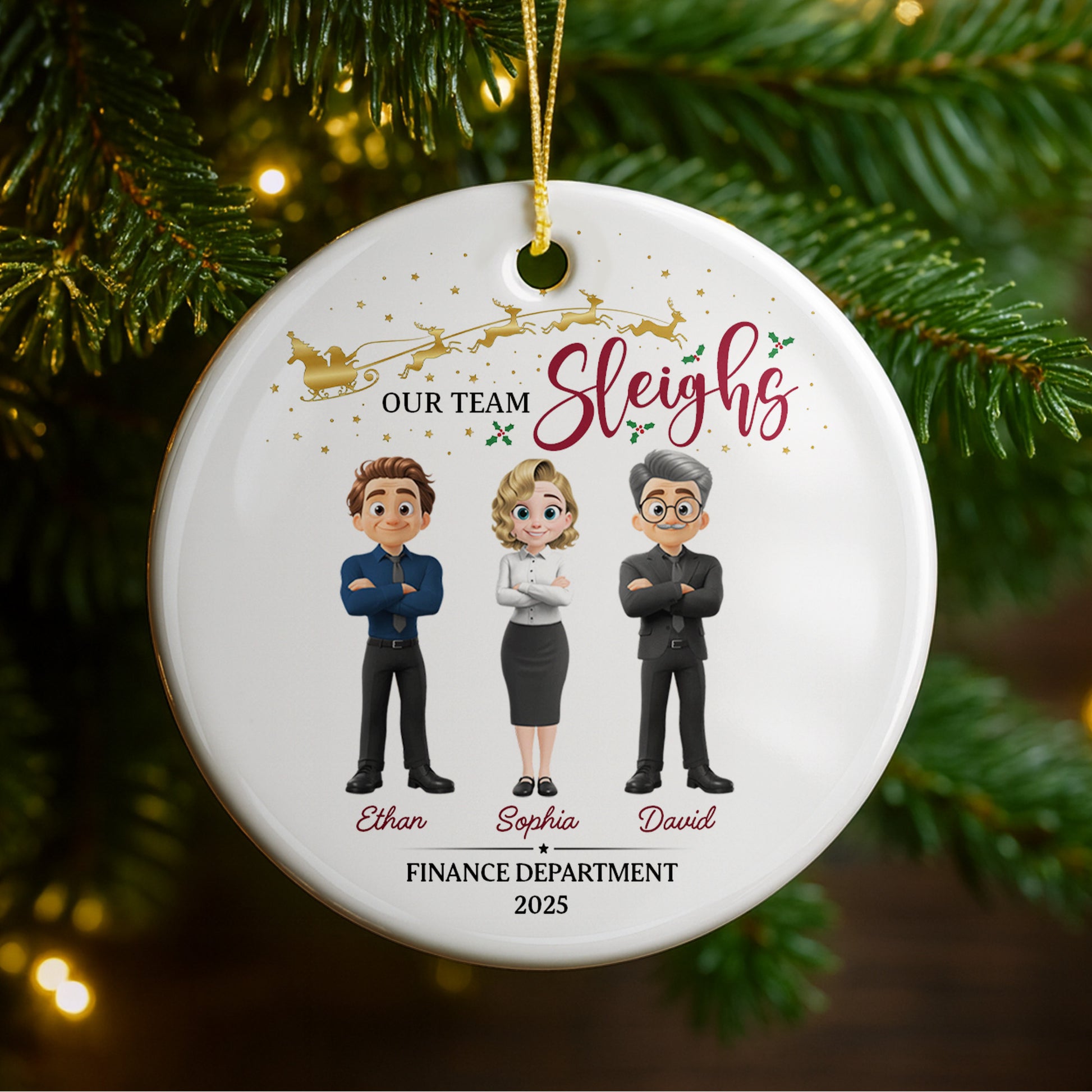 Our Team Sleighs, Cartoon Characters With Reindeer