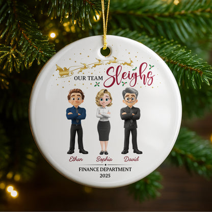 Our Team Sleighs, Cartoon Characters With Reindeer