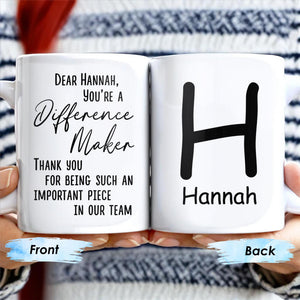 Difference Maker Appreciation Mug With Monogram