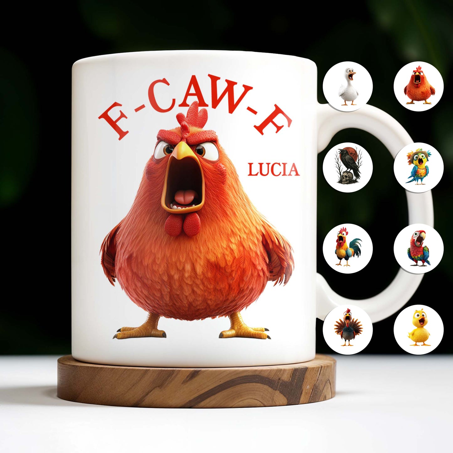 E-CAW-F Rooster Custom Coffee Mug