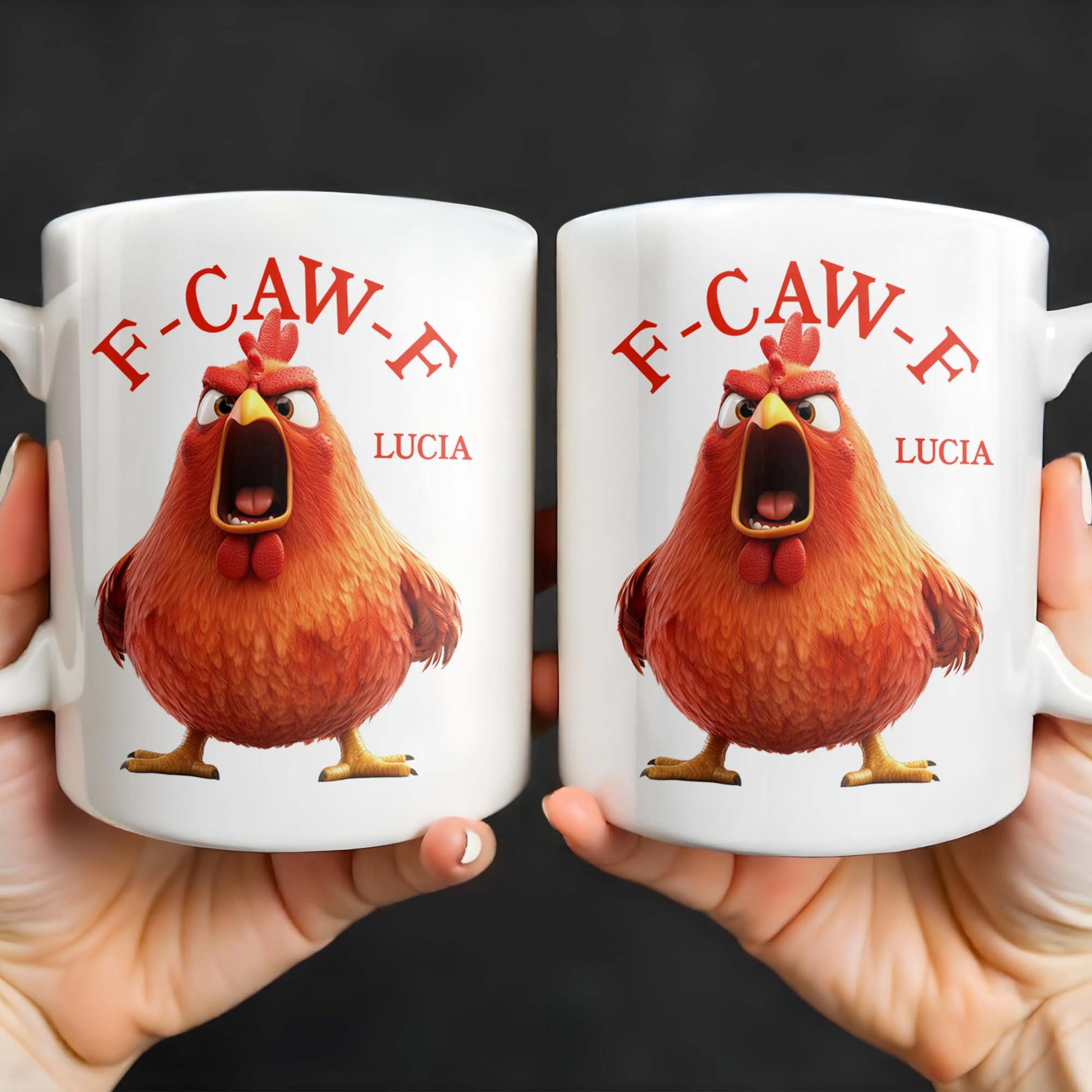 E-CAW-F Rooster Custom Coffee Mug