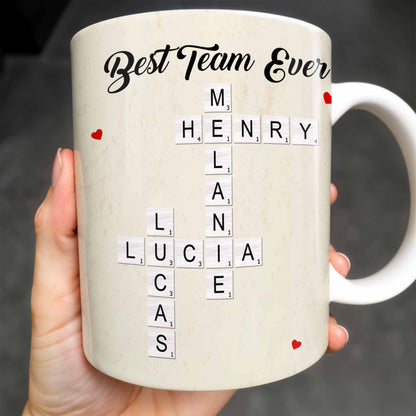 Best Team Ever Scrabble Tiles Heart Design