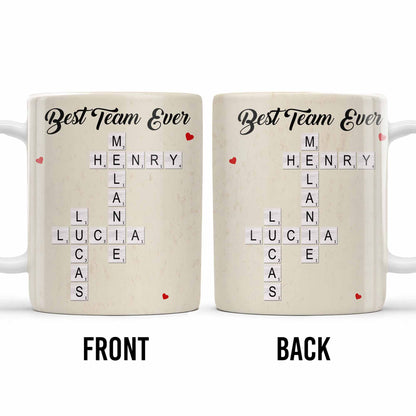 Best Team Ever Scrabble Tiles Heart Design