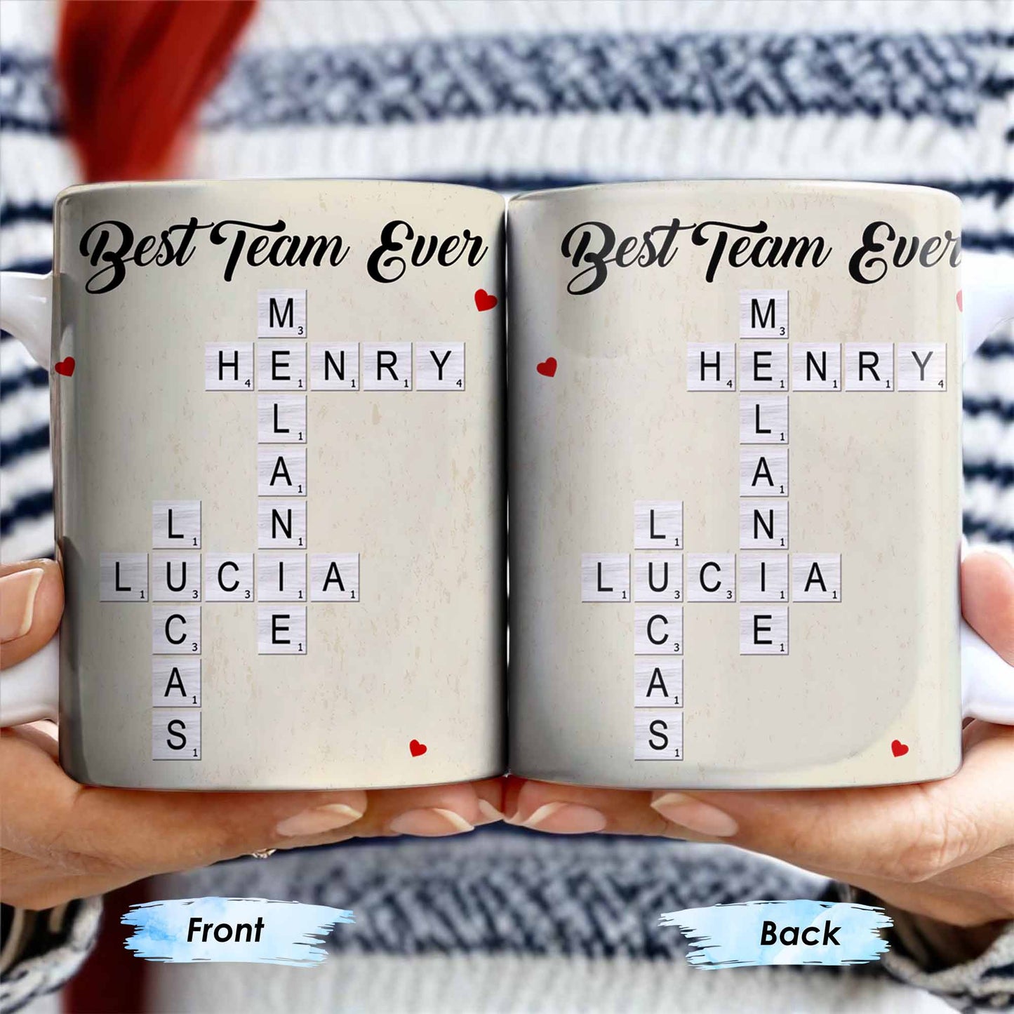 Best Team Ever Scrabble Tiles Heart Design