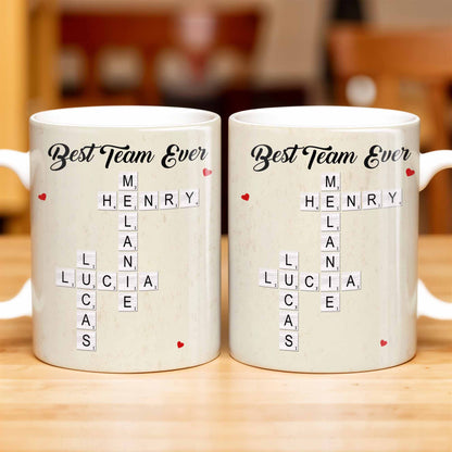 Best Team Ever Scrabble Tiles Heart Design