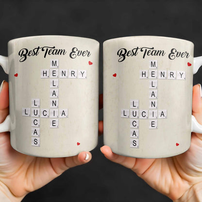 Best Team Ever Scrabble Tiles Heart Design