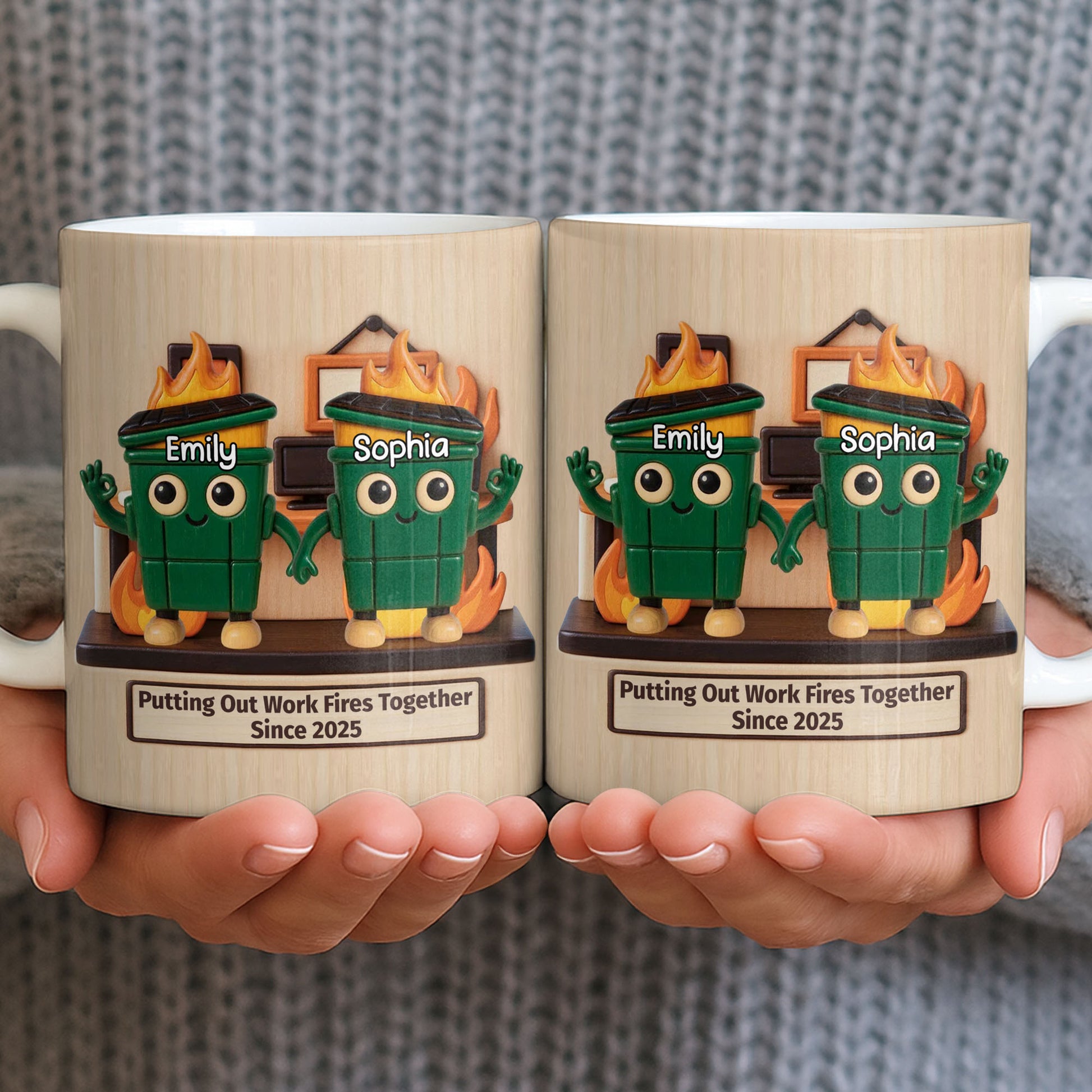 Putting Out Work Fires Together, Cartoon Fire Extinguishers