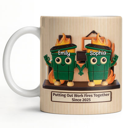 Putting Out Work Fires Together, Cartoon Fire Extinguishers