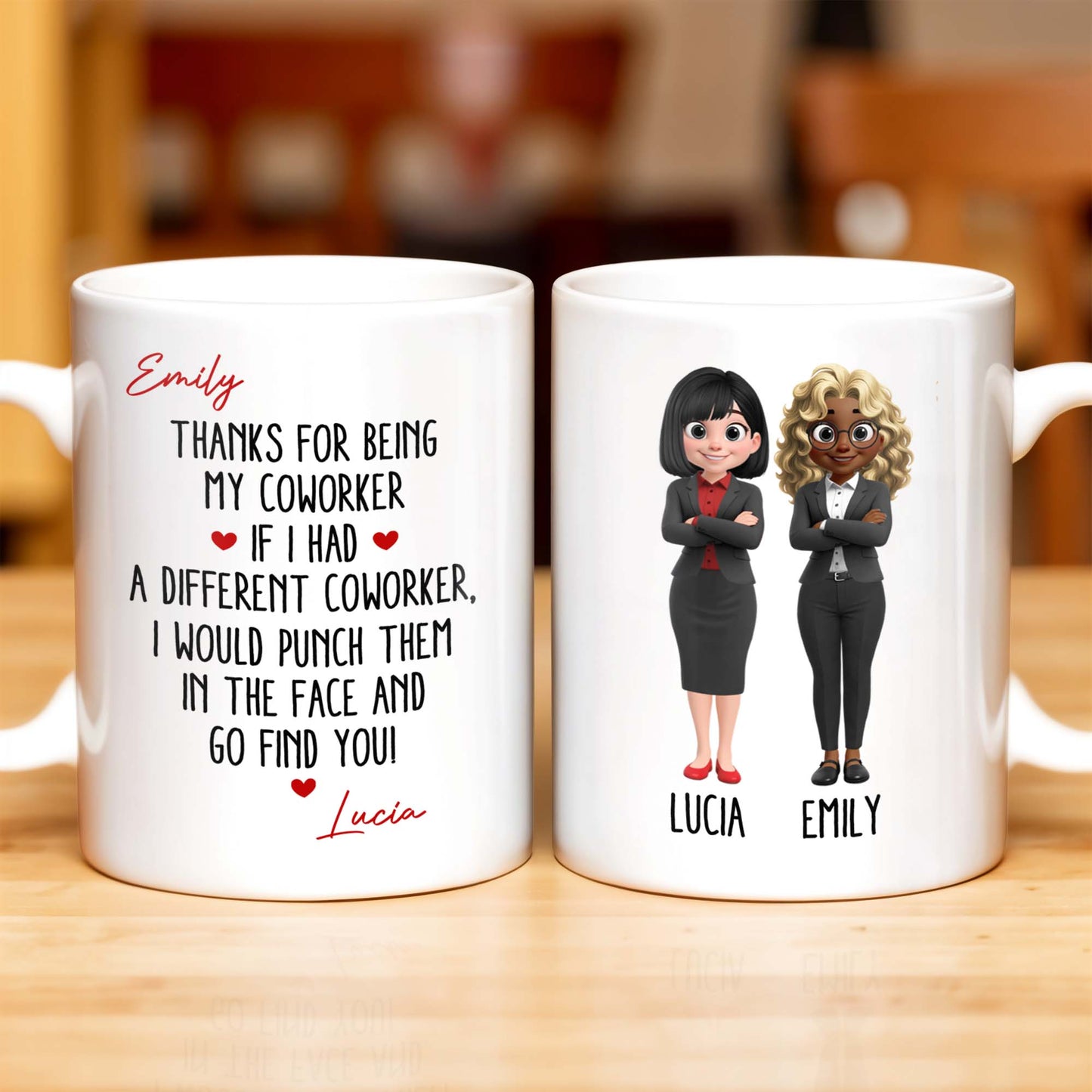 Thanks For Being My Coworker, Fun Coworker Appreciation - Personalized Custom Coffee Mug - COL126_MG