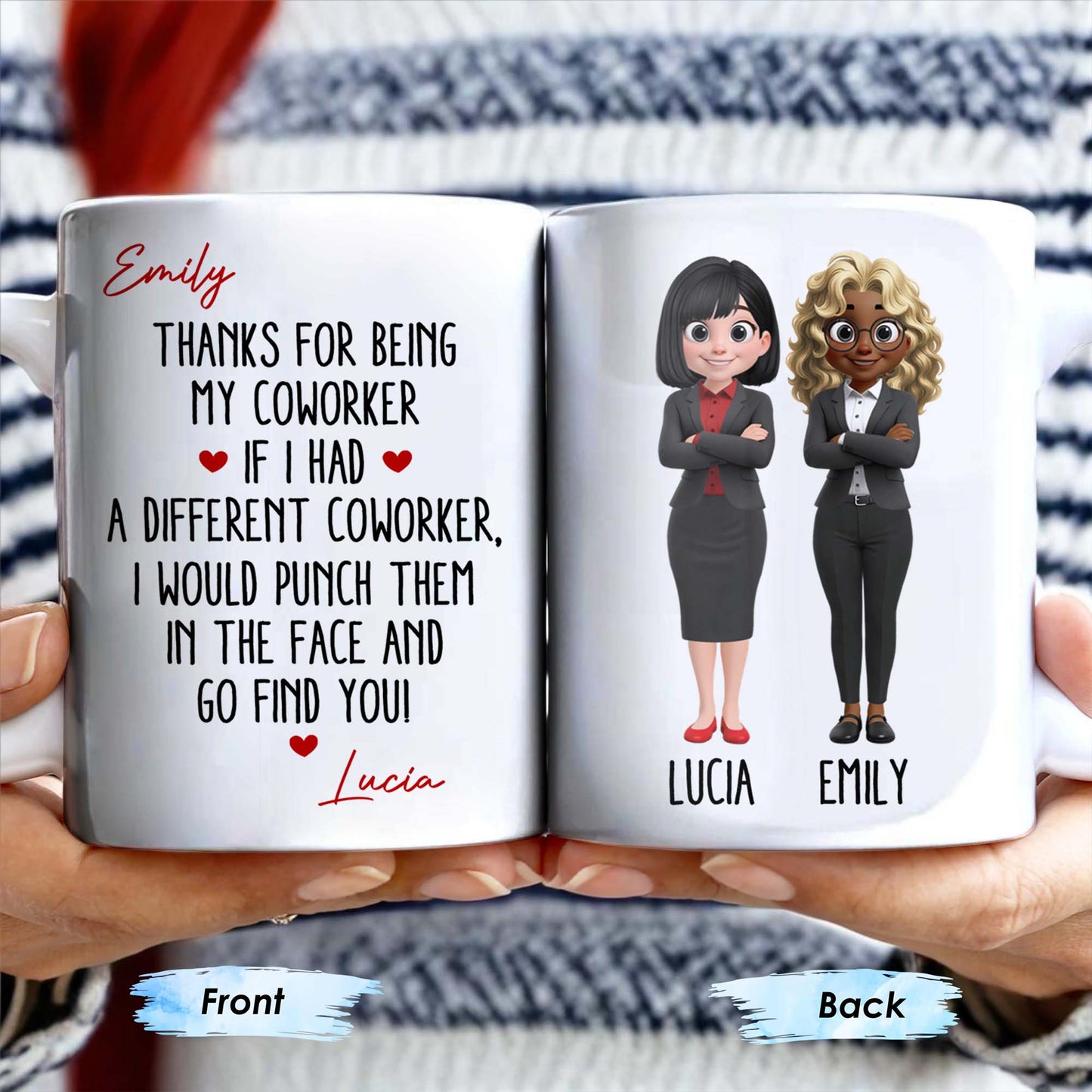 Thanks For Being My Coworker, Fun Coworker Appreciation - Personalized Custom Coffee Mug - COL126_MG