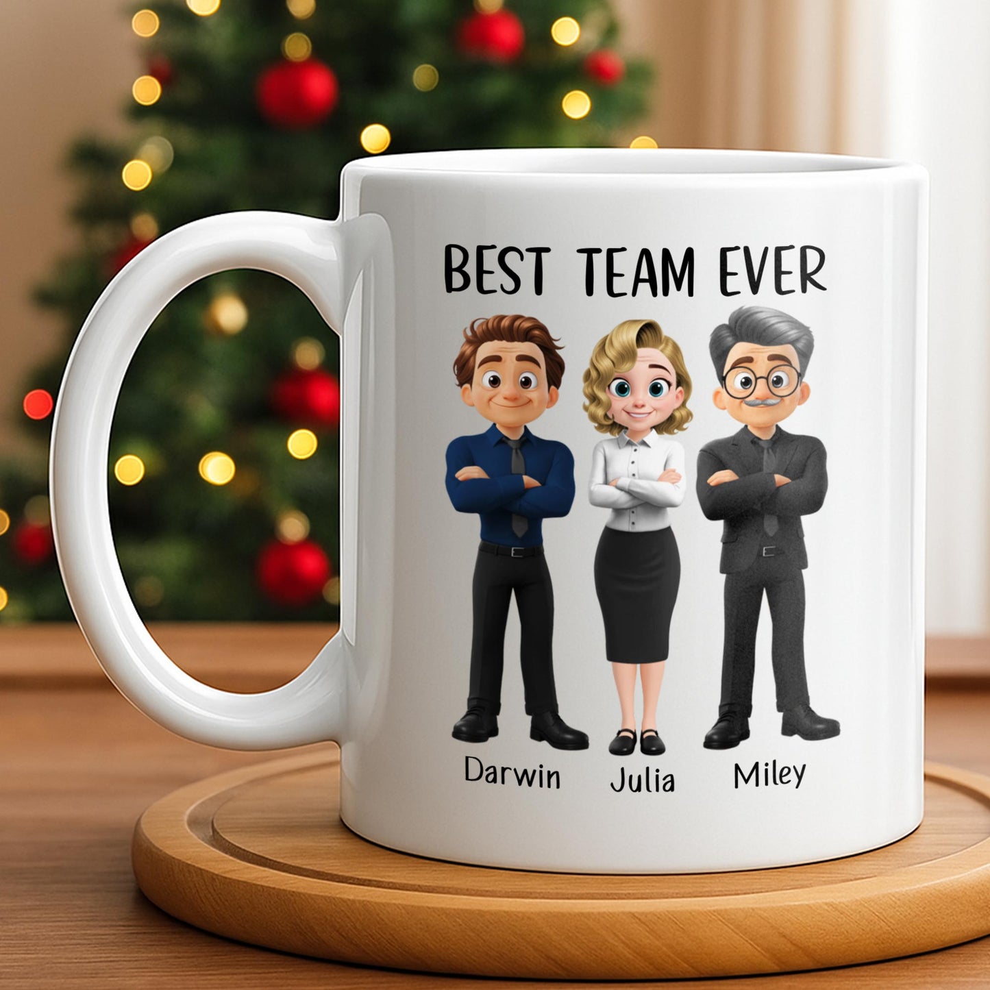 Best Team Ever Cartoon People Design - Personalized Custom Coffee Mug - COL127_MG