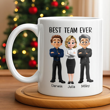 Best Team Ever Cartoon People Design - Personalized Custom Coffee Mug - COL127_MG