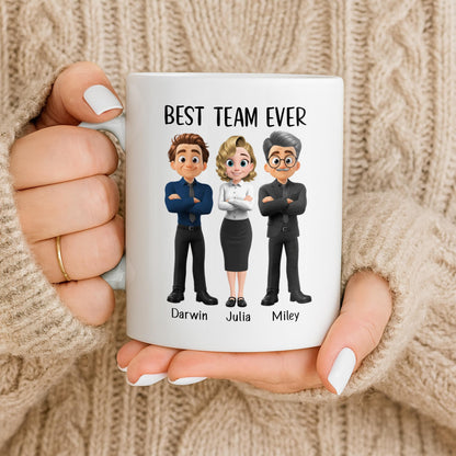 Best Team Ever Cartoon People Design - Personalized Custom Coffee Mug - COL127_MG
