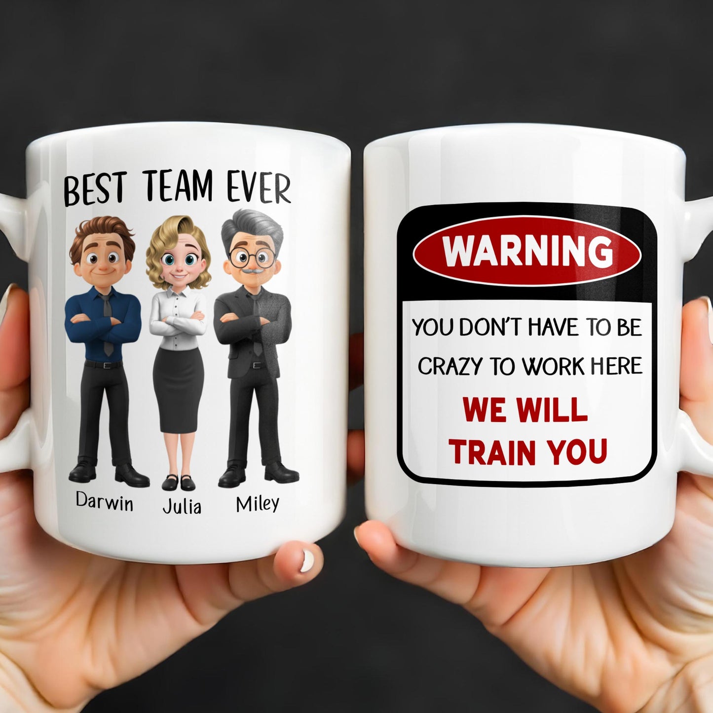 Best Team Ever Cartoon People Design - Personalized Custom Coffee Mug - COL127_MG